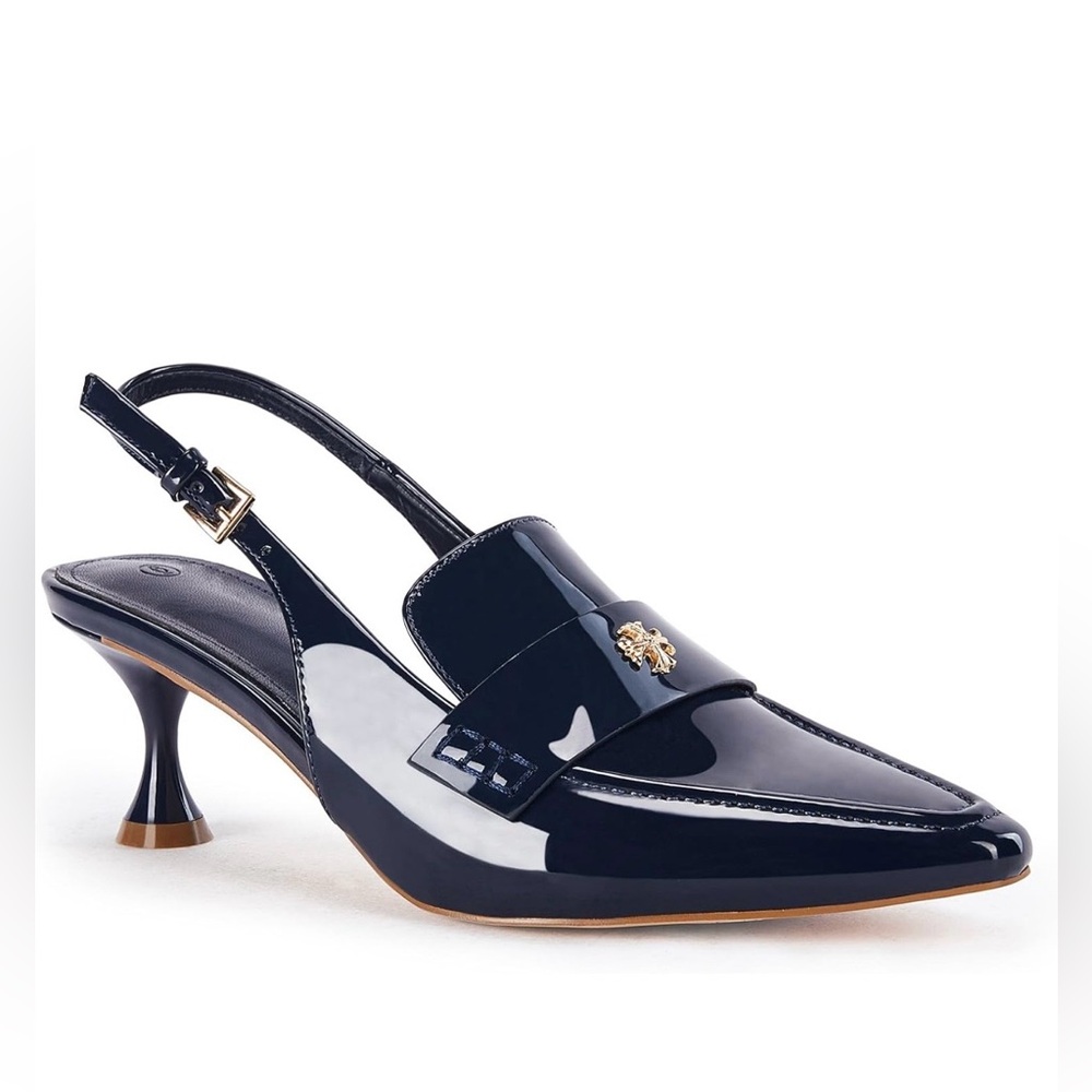 Coutgo Women's Pointed Toe Sandals Slingback Kitten Heel Pumps Slip On Ankle - Picture 1 of 8